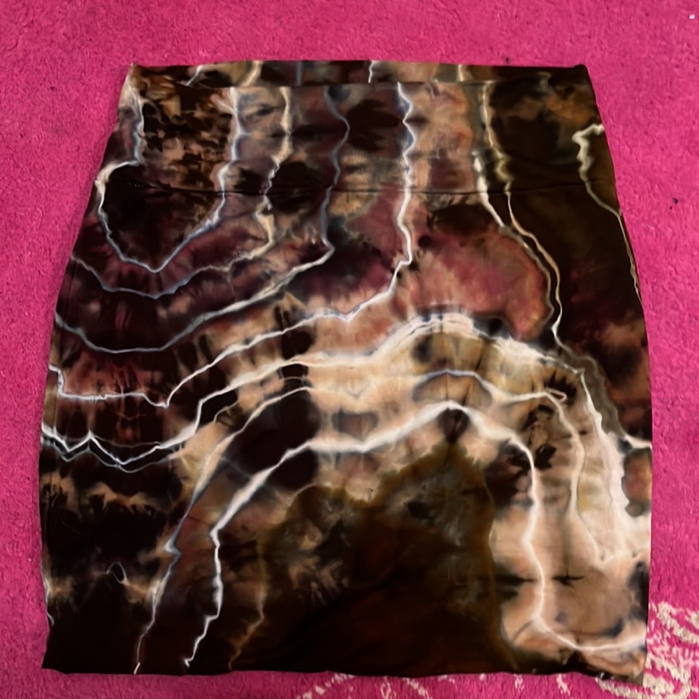 Katya Moon Dyes boho hippie tie dye geode bodycon mini skirt - Picture 4 of 5